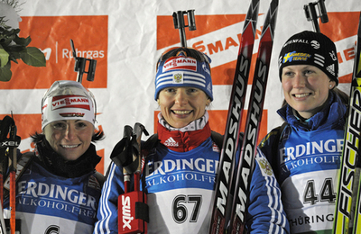 ユーリエワ 女子7.5キロメートル・スプリントを制す、バイアスロンW杯