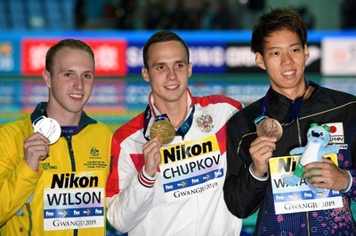 渡辺一平が男子200m平泳ぎで銅メダル、世界水泳