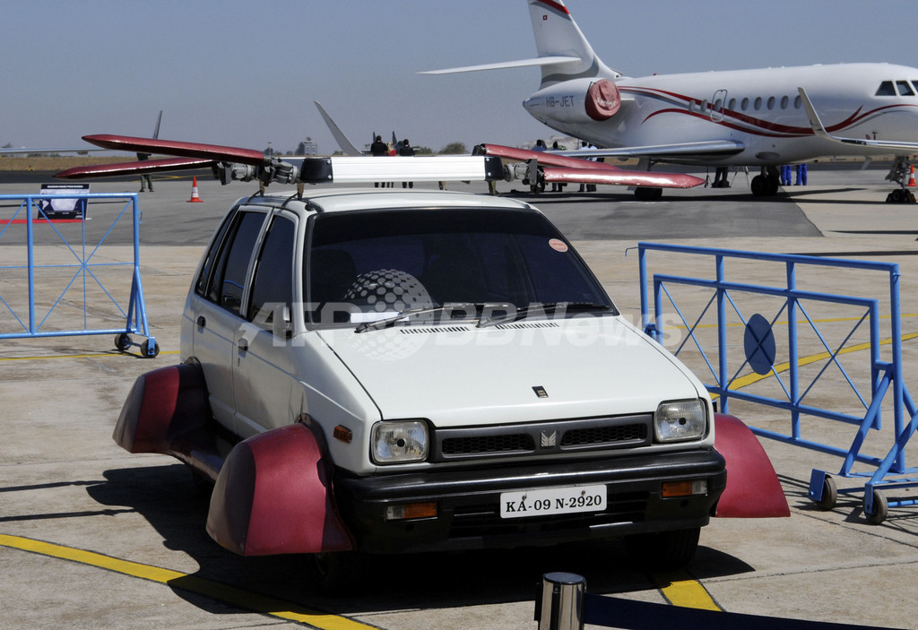「空飛ぶ車」?インド発明家が開発 「空飛ぶ車」?インド発明家が開発