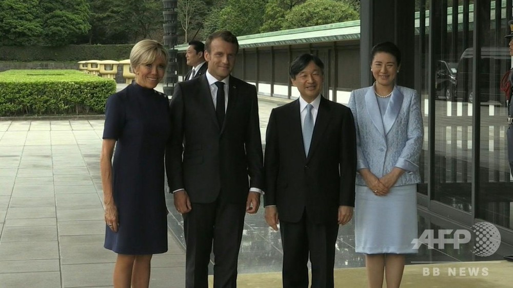 動画：マクロン仏大統領夫妻、両陛下と会見 皇居で昼食会も 写真1枚 国際ニュース：afpbb News