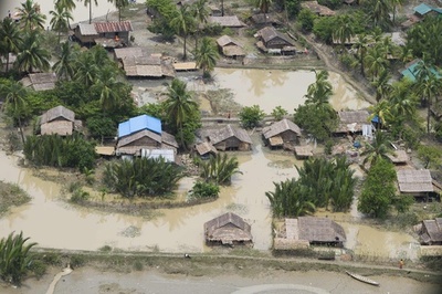 ミャンマー洪水で低地住民に避難勧告、エーヤワディー川氾濫の恐れ