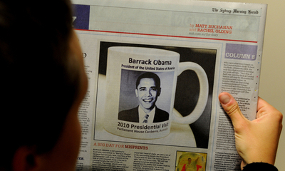 オバマ大統領の豪訪問記念マグカップ、恥ずかしいスペルミス発覚