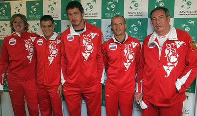 ＜男子テニス 07デビスカップ＞ロシア フランス戦を控え記者会見に臨む - チリ