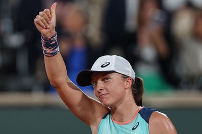 シフィオンテク快勝で全仏OP2回戦へ、マッチ29連勝