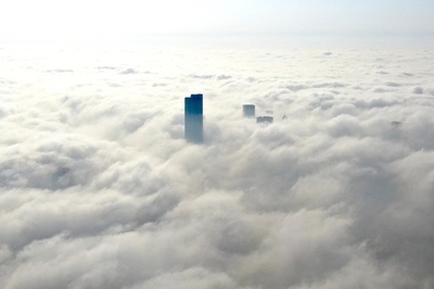 霧に覆われる南京市