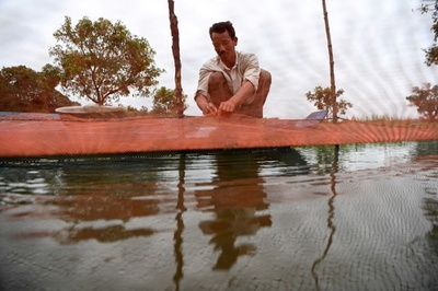 カンボジアの巨大湖トンレサップ、水位の急落で危機に