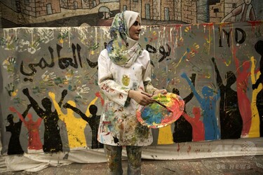 若手アーティストら、夢や希望を壁画に ガザ 写真10枚 国際ニュース