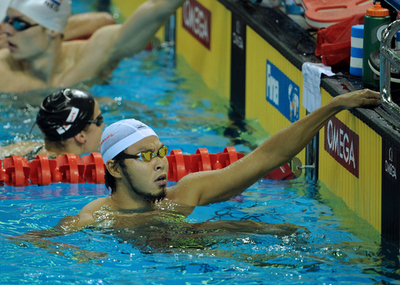 競泳開幕に向けて日本人選手らが練習、世界水泳