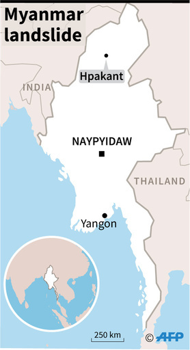ミャンマーのヒスイ鉱山で地滑り、死者50人以上の恐れ