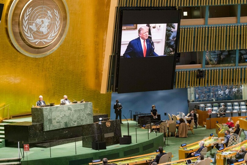 トランプ氏、国連演説で中国を非難 習氏はウイルスの政治問題化に反対