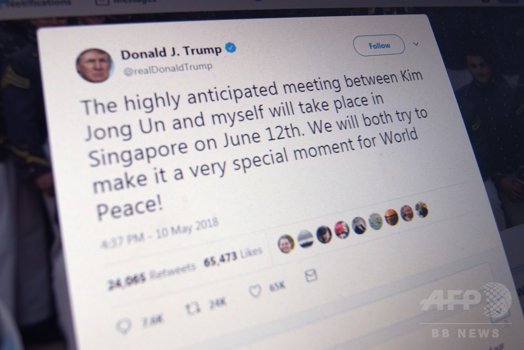 トランプ氏、ツイッターで北朝鮮の核実験場廃棄に謝意 トランプ氏、ツイッターで北朝鮮の核実験場廃棄に謝意