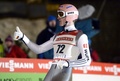 スキージャンプW杯2013-2014男子個人第22戦。優勝を喜ぶゼヴェリン・フロイント（Severin Freund、2014年2月28日撮影）。(c)AFP/LEHTIKUVA/HEIKKI SAUKKOMAA