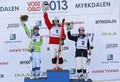 フリースタイルスキー世界選手権2013（FIS Freestyle World Ski Championships 2013）は6日、ノルウェー・オスロ（Oslo）で女子モーグル決勝が行われ、伊藤みき（Miki Ito）が銀メダルを獲得した。

表彰式に臨む（左から）伊藤みき、金メダルのハンナ・カーニー（Hannah Kearney）、銅メダルのジャスティン・デュフォーラポイント（Justine Dufour-Lapointe、2013年3月6日撮影）。(c)AFP/SCANPIX NORWAY/Hakon Mosvold Larsen