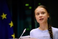 スウェーデンの環境活動家グレタ・トゥンベリさん。ベルギーのブリュッセルで行われた欧州議会の会合で（2020年3月4日撮影）。(c)KENZO TRIBOUILLARD / AFP