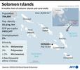 ソロモン諸島の位置を示した地図（2022年8月31日作成）。(c)LAURENCE CHU, JANIS LATVELS / AFP