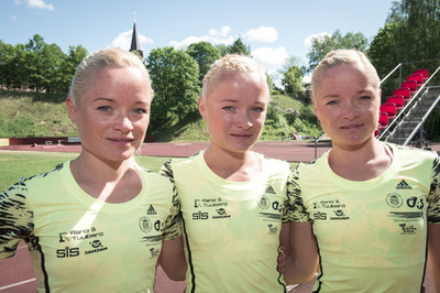 エストニア代表のルイク三姉妹、五輪史上初の三つ子でマラソンに出場