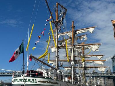 メキシコ海軍帆船の橋衝突、米当局が調査