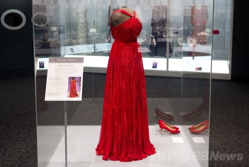 ミシェル米大統領夫人のドレス、米博物館で展示 舞踏会で着用