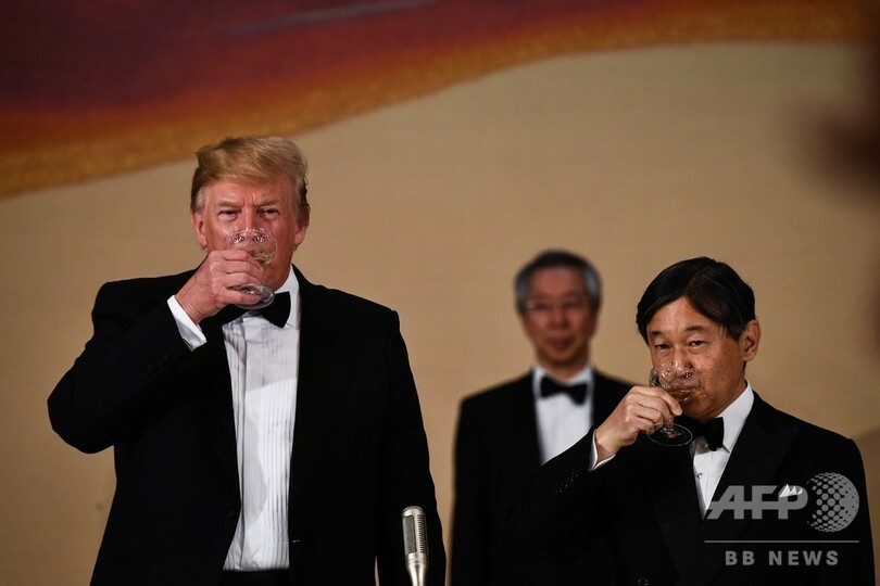 トランプ米大統領夫妻、宮中晩さん会に出席