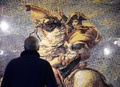 ベルギー・ワーテルローのエキシビションで、レゴで再現された仏画家ジャックルイ・ダビッドの絵画「サンベルナール山からアルプスを越えるボナパルト」（2015年5月29日撮影）。(c)AFP/Emmanuel Dunand