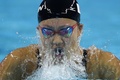 第17回アジア競技大会（17th Asian Games、Asiad）競泳女子100メートル平泳ぎ決勝。レースに臨む渡部香生子（Kanako Watanabe、2014年9月21日撮影）。(c)AFP/PHILIPPE LOPEZ