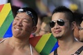 台北で行われた性的少数者（LGBT）のパレードの参加者（2018年10月27日撮影）。(c)Daniel Shih / AFP