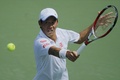 テニス、全米オープン（The US Open Tennis Championships 2014）男子シングルス1回戦。リターンを打つ錦織圭（Kei Nishikori、2014年8月26日撮影）。(c)AFP/Kena Betancur