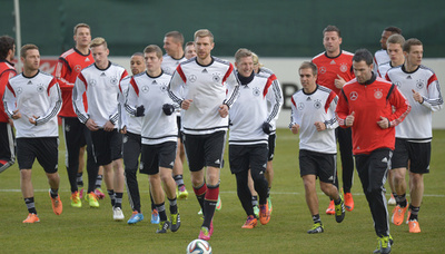 チリ代表との親善試合を控え練習に臨むドイツ代表