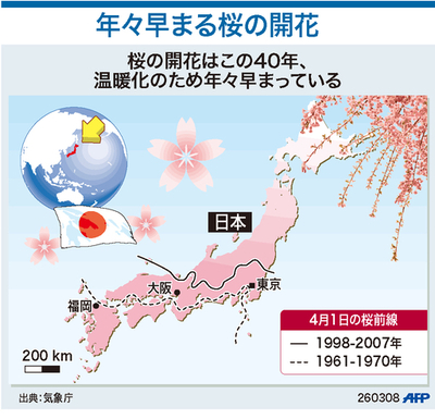 【図解】年々早まる桜の開花