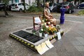 ベルリンに設置されている慰安婦像（2020年10月15日撮影）。(c)Xinhua News