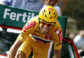 第64回ブエルタ・ア・エスパーニャ（%%64th Vuelta a Espana%%）第20ステージ（トレド、27.8キロメートル個人タイムトライアル）。ガーミン・スリップストリーム（%%Garmin - Slipstream%%）のデーヴィット・ミラー（%%David Millar%%、英国）が、35分53秒でステージ優勝した。

　ケースデパーニュ（%%Caisse d’Epargne%%）のアレハンドロ・バルベルデ（%%Alejandro Valverde%%、スペイン）は、ミラーと36秒差の36分29秒を記録しステージを7位で終え、合計タイムを84時間10分32秒として総合首位を守った。写真は36分29秒でステージを7位で終えたケースデパーニュのアレハンドロ・バルベルデ。（2009年9月19日撮影）(c)AFP/JAIME REINA