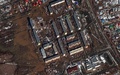 洪水に見舞われたロシア南部オレンブルク州にある集合住宅の衛星画像。米宇宙技術会社マクサー・テクノロジーズ提供（2024年4月3日撮影、10日提供）。(c)AFP PHOTO / Satellite image ©2024 Maxar Technologies
