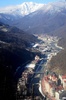 露ソチ冬季五輪会場の1つとなる山間部ローザクトール（Rosa Khutor）の風景（2014年2月2日撮影）。(c)AFP/ OLIVIER MORIN