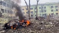 ウクライナ南東部の港湾都市マリウポリで、空爆を受けた小児病院。ウクライナ軍が公開した映像より。EyePress News提供（2022年3月9日公開）。(c)Ukraine Armed Forces/EYEPRESS