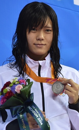 内田が女子50m自由形で銀メダル、アジア大会