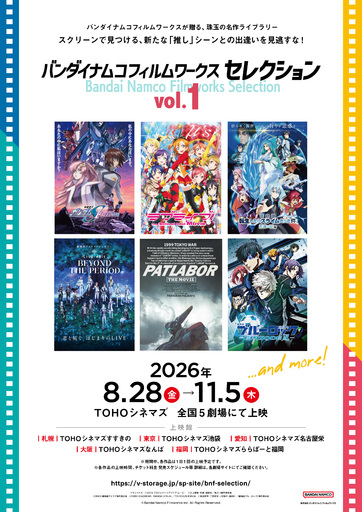 「バンダイナムコフィルムワークス セレクション」8月28日（金）からVol.1 スタート