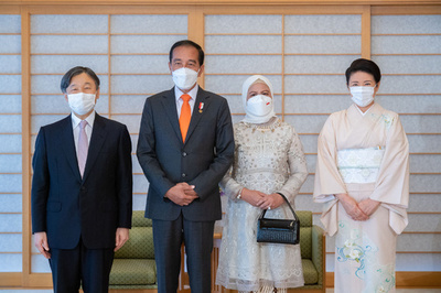 両陛下、インドネシア大統領夫妻と会見