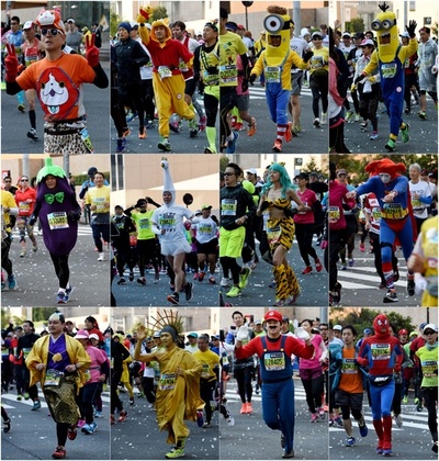 コスプレで都内を駆け抜ける市民ランナー、東京マラソン