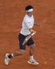 テニス、マドリード・オープン（Mutua Madrid Open 2014）男子シングルス決勝。リターンを打つ錦織圭（Kei Nishikori、2014年5月11日撮影）。(c)AFP/DANI POZO