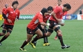 16日にハミルトン（Hamilton）で行われる2011年ラグビーW杯ニュージーランド大会（Rugby World Cup 2011）1次リーグA組第2戦でニュージーランド代表（オールブラックス）と対戦する日本代表が15日、最終調整を行った。

練習に臨む日本の選手（2011年9月15日撮影）。(c)AFP/WILLIAM WEST