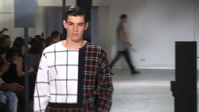 動画：チェック×チェックの大胆な組み合わせ、「3.1 フィリップ・リム」15年春夏メンズ