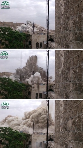 シリア反体制派、アレッポ旧市街のホテルをトンネル爆弾で爆破