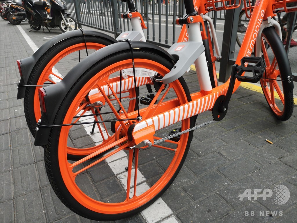 出前の使用済み容器、シェア自転車の部品に再利用 出前の使用済み容器、シェア自転車の部品に再利用