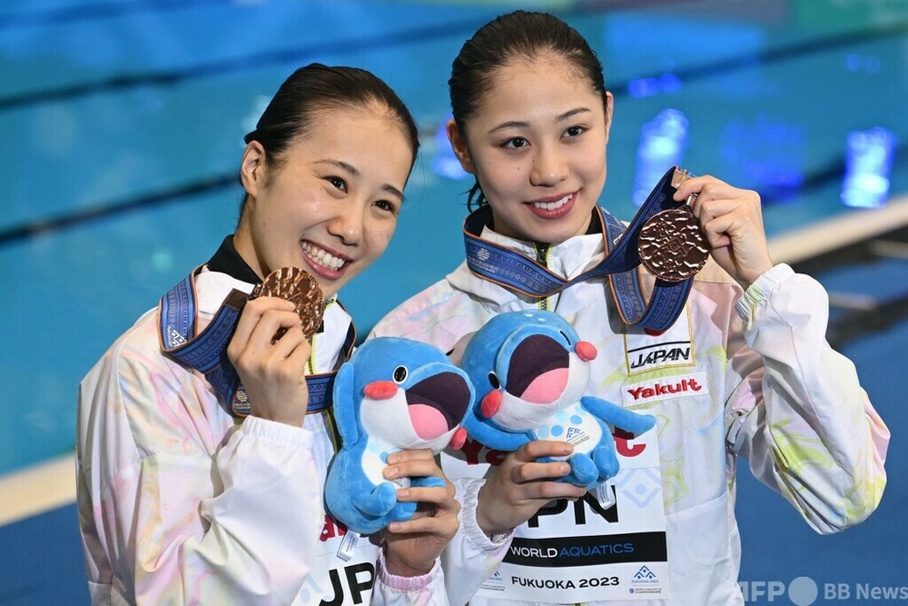 比嘉/安永組が銅メダル 世界水泳AS、デュエットFR 写真8枚 国際