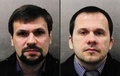 英南部ソールズベリーで今年3月に起きた神経剤によるロシア人元二重スパイ暗殺未遂事件に関し、ロンドン警視庁が公開した「ルスラン・バシロフ」（左）、「アレクサンドル・ペトロフ」両容疑者の顔写真（2018年9月5日作成）。(c)AFP PHOTO / Metropolitan Police Service