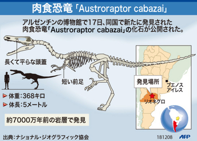【図解】アルゼンチンで新たに発見された肉食恐竜の化石
