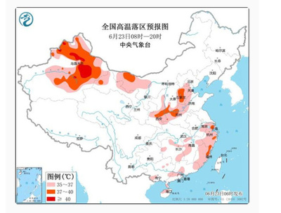 中国河南や陝西など6省、局地的に気温40度超え
