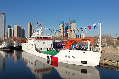 中国初、砕氷機能を持つ大型設標船が天津に配備