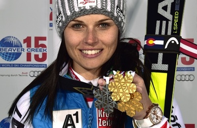 フェニンガー、女子大回転を制し大会2勝目 アルペンスキー世界選手権