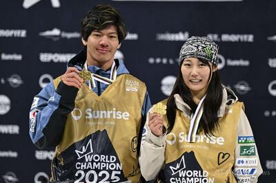 木俣、村瀬が世界選手権で金 スノボ・ビッグエア